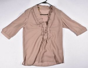 PECK & Peck Womens Button Up 3/4 Sleeve Top Size Medium